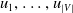 u 1 comma ellipsis comma u Subscript StartAbsoluteValue upper V EndAbsoluteValue Baseline