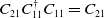 upper C 21 upper C 11 Superscript dagger Baseline upper C 11 equals upper C 21