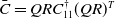 upper C overbar equals upper Q upper R upper C 11 Superscript dagger Baseline left parenthesis upper Q upper R right parenthesis Superscript upper T