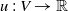 u colon upper V right arrow double struck upper R