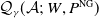 script upper Q Subscript gamma Baseline left parenthesis script upper A semicolon upper W comma upper P Superscript NG Baseline right parenthesis