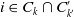 i element of upper C Subscript k intersection upper C prime Subscript k prime
