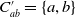 upper C prime Subscript a b Baseline equals StartSet a comma b EndSet