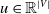 u element of double struck upper R Superscript StartAbsoluteValue upper V EndAbsoluteValue