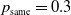 p Subscript same Baseline equals 0.3