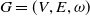 upper G equals left parenthesis upper V comma upper E comma omega right parenthesis