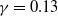 gamma equals 0.13