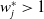 w Subscript j Superscript asterisk Baseline greater than 1