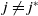 j not equals j Superscript asterisk