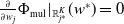 StartFraction partial differential Over partial differential w Subscript j Baseline EndFraction normal upper Phi Subscript mul Baseline vertical bar Subscript double struck upper R Sub Subscript j Sub Sub Superscript asterisk Sub Subscript Sub Superscript upper K Subscript Baseline left parenthesis w Superscript asterisk Baseline right parenthesis equals 0