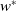 w Superscript asterisk