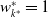 w Subscript k Sub Superscript asterisk Superscript asterisk Baseline equals 1