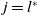 j equals l Superscript asterisk