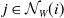 j element of script upper N Subscript upper W Baseline left parenthesis i right parenthesis
