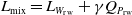 upper L Subscript mix Baseline equals upper L Subscript upper W Sub Subscript rw Baseline plus gamma upper Q Subscript upper P Sub Subscript rw