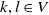 k comma l element of upper V