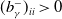 left parenthesis b Subscript gamma Superscript minus Baseline right parenthesis Subscript i i Baseline greater than 0