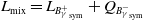 upper L Subscript mix Baseline equals upper L Subscript upper B Sub Subscript gamma Sub Superscript plus Subscript Sub Subscript sym Baseline plus upper Q Subscript upper B Sub Subscript gamma Sub Superscript minus Subscript Sub Subscript sym