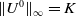 StartMetric upper U Superscript 0 Baseline EndMetric Subscript normal infinity Baseline equals upper K