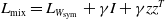 upper L Subscript mix Baseline equals upper L Subscript upper W Sub Subscript sym Baseline plus gamma upper I plus gamma z z Superscript upper T