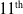 11 Superscript th