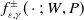 f Subscript epsilon comma gamma Superscript plus or minus Baseline left parenthesis dot semicolon upper W comma upper P right parenthesis