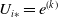 upper U Subscript i asterisk Baseline equals e Superscript left parenthesis k right parenthesis