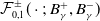script upper F Subscript 0 comma 1 Superscript plus or minus Baseline left parenthesis dot semicolon upper B Subscript gamma Superscript plus Baseline comma upper B Subscript gamma Superscript minus Baseline right parenthesis