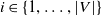 i element of StartSet 1 comma ellipsis comma StartAbsoluteValue upper V EndAbsoluteValue EndSet