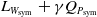 upper L Subscript upper W Sub Subscript sym Baseline plus gamma upper Q Subscript upper P Sub Subscript sym
