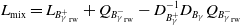 upper L Subscript mix Baseline equals upper L Subscript upper B Sub Subscript gamma Sub Superscript plus Subscript Sub Subscript rw Baseline plus upper Q Subscript upper B Sub Subscript gamma Sub Superscript minus Subscript Sub Subscript rw Baseline minus upper D Subscript upper B Sub Subscript gamma Sub Superscript plus Superscript negative 1 Baseline upper D Subscript upper B Sub Subscript gamma Baseline upper Q Subscript upper B Sub Subscript gamma Sub Superscript minus Subscript Sub Subscript rw
