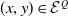 left parenthesis x comma y right parenthesis element of script upper E Superscript upper Q