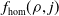f Subscript normal h normal o normal m Baseline left parenthesis rho comma j right parenthesis