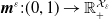 bold italic m Superscript epsilon Baseline colon left parenthesis 0 comma 1 right parenthesis right arrow double struck upper R Subscript plus Superscript script upper X Super Subscript epsilon Superscript