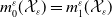 m 0 Superscript epsilon Baseline left parenthesis script upper X Subscript epsilon Baseline right parenthesis equals m 1 Superscript epsilon Baseline left parenthesis script upper X Subscript epsilon Baseline right parenthesis