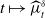 t right arrow from bar ModifyingAbove mu With caret Subscript t Superscript delta
