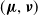 left parenthesis bold italic mu comma bold italic nu right parenthesis
