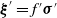 bold italic xi prime equals f prime bold italic sigma prime
