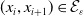 left parenthesis x Subscript i Baseline comma x Subscript i plus 1 Baseline right parenthesis element of script upper E Subscript epsilon
