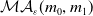 script upper M script upper A Subscript epsilon Baseline left parenthesis m 0 comma m 1 right parenthesis