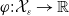 phi colon script upper X Subscript epsilon Baseline right arrow double struck upper R