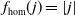 f Subscript normal h normal o normal m Baseline left parenthesis j right parenthesis equals StartAbsoluteValue j EndAbsoluteValue