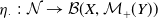 eta Subscript dot Baseline colon script upper N right arrow script upper B left parenthesis upper X comma script upper M Subscript plus Baseline left parenthesis upper Y right parenthesis right parenthesis