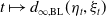 t right arrow from bar d Subscript normal infinity comma sans serif BL Baseline left parenthesis eta Subscript t Baseline comma xi Subscript t Baseline right parenthesis