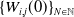 left brace upper W Subscript i comma j Baseline left parenthesis 0 right parenthesis right brace Subscript upper N element of double struck upper N