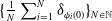 left brace StartFraction 1 Over upper N EndFraction sigma summation Underscript i equals 1 Overscript upper N Endscripts delta Subscript phi Sub Subscript i Subscript left parenthesis 0 right parenthesis Baseline right brace Subscript upper N element of double struck upper N