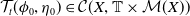 script upper T Subscript t Baseline left parenthesis phi 0 comma eta 0 right parenthesis element of script upper C left parenthesis upper X comma double struck upper T times script upper M left parenthesis upper X right parenthesis right parenthesis