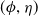 left parenthesis phi comma eta right parenthesis