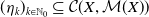 left parenthesis eta Subscript k Baseline right parenthesis Subscript k element of double struck upper N 0 Baseline subset of or equal to script upper C left parenthesis upper X comma script upper M left parenthesis upper X right parenthesis right parenthesis