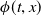 phi left parenthesis t comma x right parenthesis